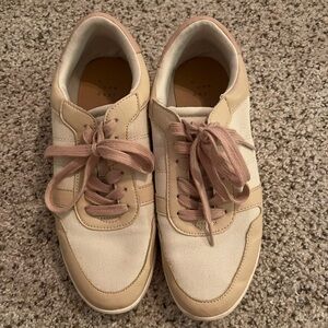 A New Day tan and pink canvas sneakers
